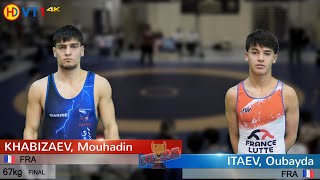 🤼  Wrestling  1st int Tournament LOR 24 Freestyle  67kg Gold  KHABIZAEV 🇫🇷 vs ITAEV 🇫🇷 [upl. by Friederike456]