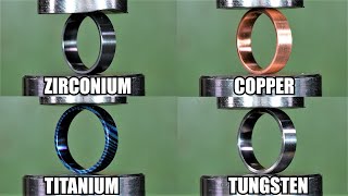 How Strong Is Tungsten Ring Hydraulic Press Test [upl. by Nyrac714]