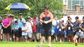 Patrick Renna tees off at the Travelers Celebrity ProAm Day on June 19 [upl. by Publius]