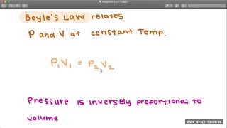 What is the name of the gas law relating pressure and volume and what does it state [upl. by Wildee]