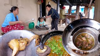 bhumi sarmila cooks chicken for children  Bhumi cooking  Bhumi village family [upl. by Kaufmann740]