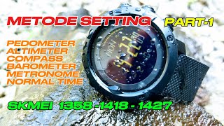 SETTING PEDOMETER ALTIMETER  COMPASS  BAROMETER  METRONOME  PART1 [upl. by Ellekcim426]