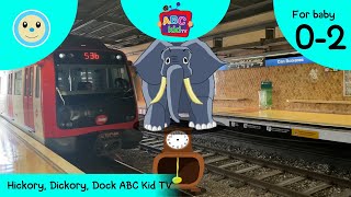 Hickory Dickory Dock ABC Kid TV 🕰️🐁🐈🐕🐺🐻🐘  Nursery Rhyme for Baby 02 Years 👶🏻 [upl. by Mcmurry613]