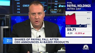 PayPal shares fall after CEO announces AIbased products [upl. by Wagshul]