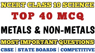 Best Mcq Class 10 Metals and Nonmetals  NCERT Class 10 Chapter 3  CBSE mcq mcqncert class10mcq [upl. by Ennayehc]