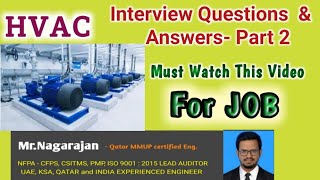 Part 2HVAC Interview Questions and Answers l HVAC Important Interview Questions l Must Watch Video [upl. by Henke]