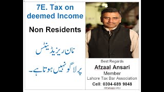 7E Tax on Deemed Income  Non Resident [upl. by Fraya]