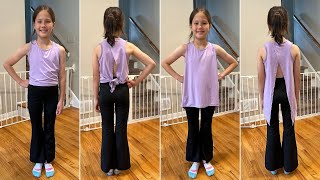 Zaclotre Girls Bell Bottom Leggings  Purple Tank [upl. by Bourne]