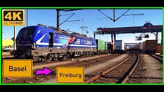 【4K】 Führerstandsmitfahrt Cab Ride Basel Bad RBF nach Freiburg GBF über RheintalbahnSchliengen [upl. by Lemmor251]