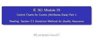 Statistical Process Improvement Module 29 [upl. by Dammahum]