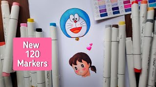 New ohuhu markers 120 😍  tutorial shorts [upl. by Mikihisa]