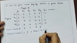 Maxima Minima Principle in Game Theory  Saddle Point in Game Theory  Operation Research in Hindi [upl. by Anavlis886]