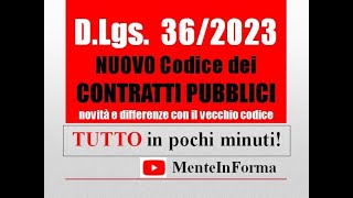 TUTTO il NUOVO CODICE DEI CONTRATTI in pochi minuti  RIASSUNTO DLGS 362023 [upl. by Annais]