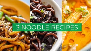 3 quick plantbased noodle recipes to SLURP TODAY [upl. by Garald6]