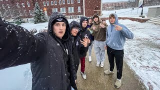 COLLEGE BASEBALL PLAYERS TAKE ON SNOW DAY [upl. by Asiulairam]