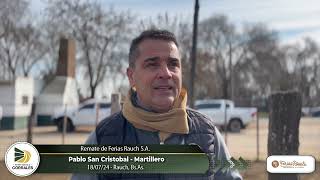 180724  Pablo San Cristobal  Martillero  Remate de Ferias Rauch SA [upl. by Acnairb]