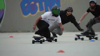 Racing on the JETBOARD  30MPH Electric Surfskate on Track [upl. by Nylirrehs176]