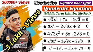 Root Based Middle Term Splitting Method Quadratic Equation ll Class 9thamp10th By Factorisation [upl. by Psyche792]