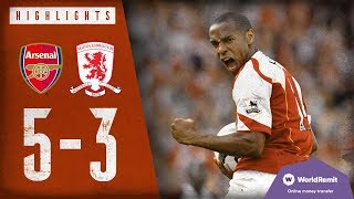 AN INCREDIBLE COMEBACK  Arsenal 53 Middlesbrough  Highlights  2004 [upl. by Milka773]