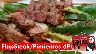 Flap Steak Spieße mit Pimientos de Padron  Rummel Grill TV rummelgrilltv UT Deutsch English [upl. by Artaed681]