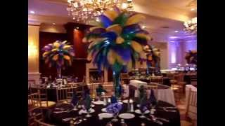 Mardi Gras Themed Ostrich Feather Centerpieces Rentals at The Inn at New Hyde Park [upl. by Macdermot]