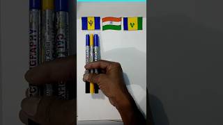 Barbados 🇧🇧 Saint Vincent 🇻🇨 And Indian 🇮🇳 Flag  shorts shortfeed [upl. by Chemash]