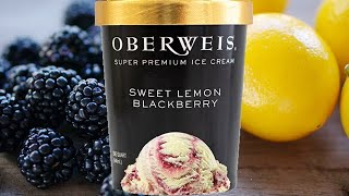 Oberweis Sweet Lemon Blackberry Ice Cream Tasting [upl. by Nebur]