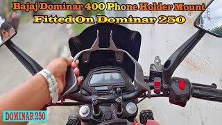 How to Install Dominar 400 Mobile Phone Holder On Dominar 250  Biking Hours [upl. by Ikeda930]