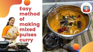 MIXED PULSES CURRY RECIPE  NAVADHANYA CURRY [upl. by Drehcir]