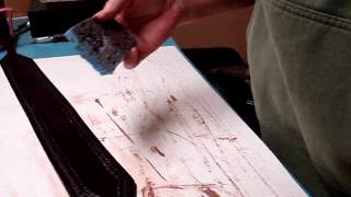 Applying Resolene to a leather belt [upl. by Art779]