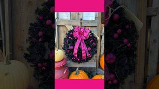 Pink is the new Orange  Balsam wreath makeover halloween halloweenpink spiderhalloween [upl. by Suvart239]