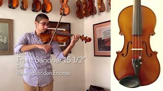 Franz Sandner 15 12quot viola Germany  Brandon Encinas  at the Metzler Violin Shop [upl. by Meara]