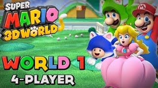 Super Mario 3D World  World 1 4Player [upl. by Florry]