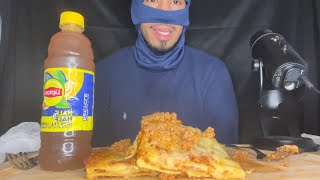 ASMR EATING LASAGNA DRINKING LIPTON TEA 🧋 ASMR [upl. by Nnaer847]