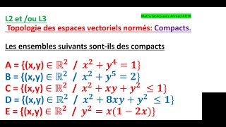 L2 et  ou L3  Exercice corrigé sur les compacts [upl. by Peh162]