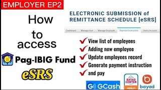 Employer Pagibig eSRS  how to access  easier submission of monthly remittance [upl. by Ynohtnakram]