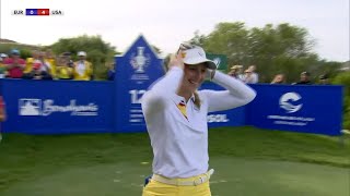 Emily Kristine Pedersen makes a HOLEINONE  2023 Solheim Cup [upl. by Loredo]