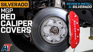 20192022 Silverado MGP Red Caliper Covers with Silverado Logo Review amp Install [upl. by Annekahs]