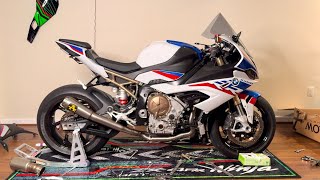 Installing NEW ARROW TITANIUM FULL EXHAUST on my S1000RR [upl. by Einaffit]