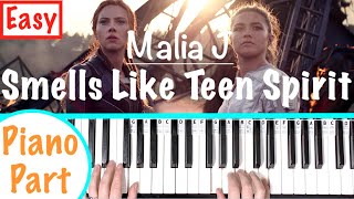 How to play SMELLS LIKE TEEN SPIRIT  Malia J Black Widow EASY Piano Chords Tutorial [upl. by Eran186]