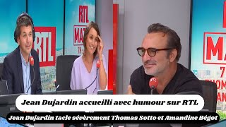 Jean Dujardin accueilli avec humour sur RTL  Une promotion sous le signe de Zorro [upl. by Kelda]