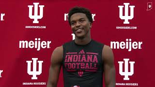 Indiana Football Fall Camp QampA Wide receiver Donaven McCulley [upl. by Ardnaeel470]