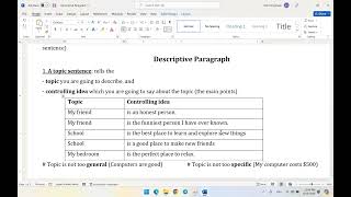 Descriptive Paragraph [upl. by Neelyam]