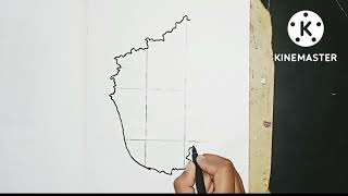 Drawing Of Karnataka Map Easy trick [upl. by Chapa]