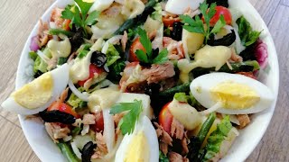 سلطة نيسواز الفرنسية 🥗🥗🥗 Salade Neçoise [upl. by Atwekk]