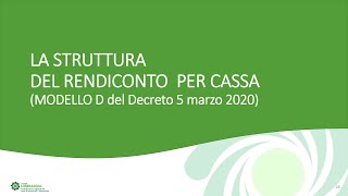 Rendicontazione economica per ETS il modello ministeriale D 9 struttura del rendiconto per cassa [upl. by Adlemi]