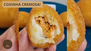 COXINHA com massa de mandioca  massa perfeita que derrete na boca [upl. by Adallard102]