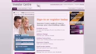 Investor Centre UK  How to login prior to activating your account [upl. by Ruffina810]