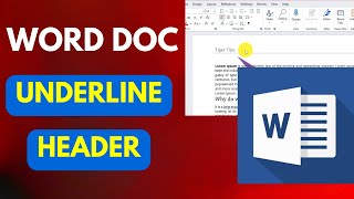 How to Underline Header in Microsoft Word [upl. by Yroggerg326]