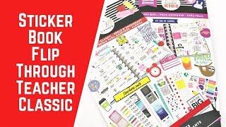 Happy Planner Sticker Book Flipthrough Teacher Classic [upl. by Aibsel]